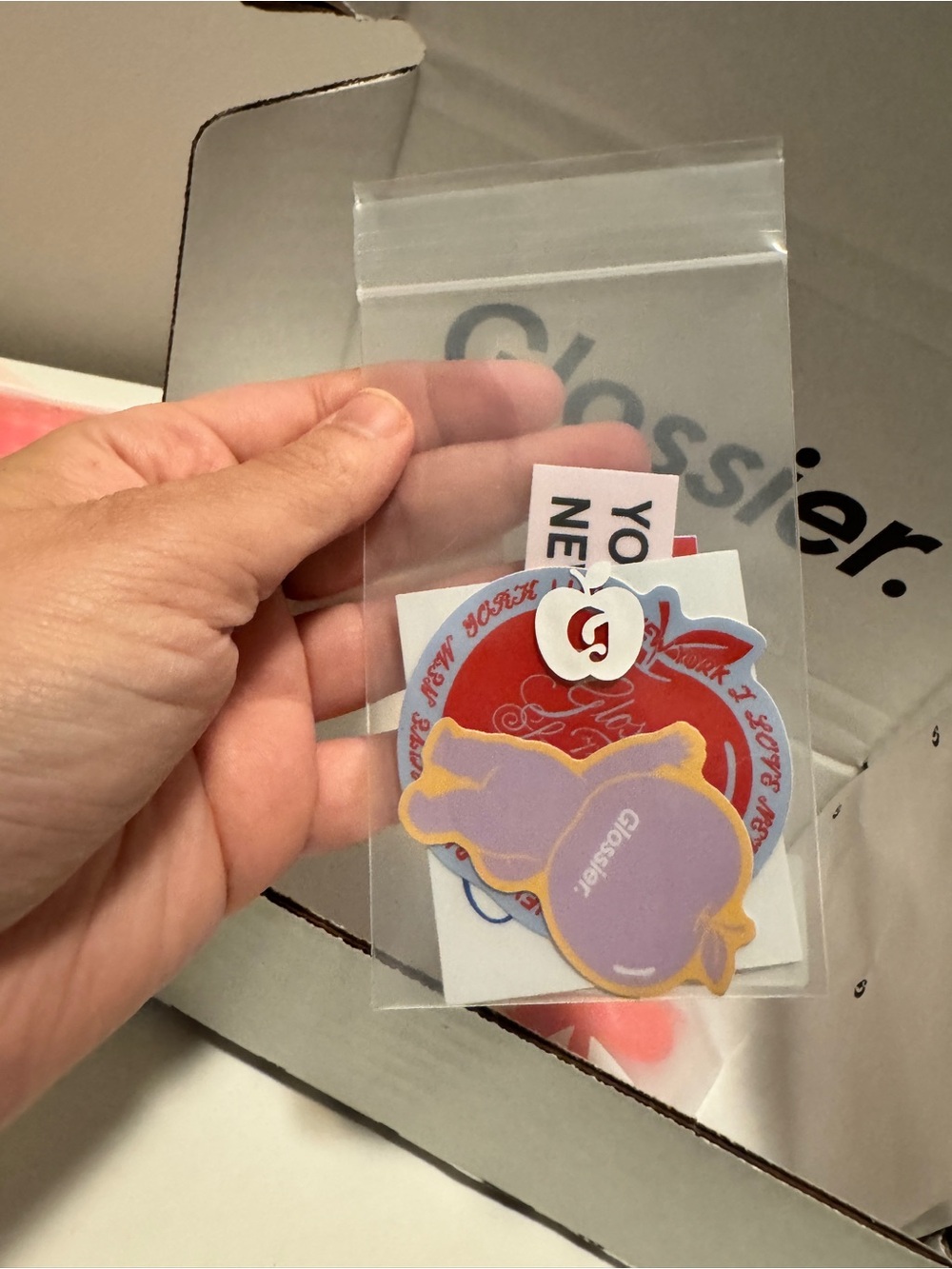 NIB GLOSSIER I ❤️ NY Bundle: Balm DotCom, Sticker Sheet, Keychain, Sticker Pack - Picture 3 of 12